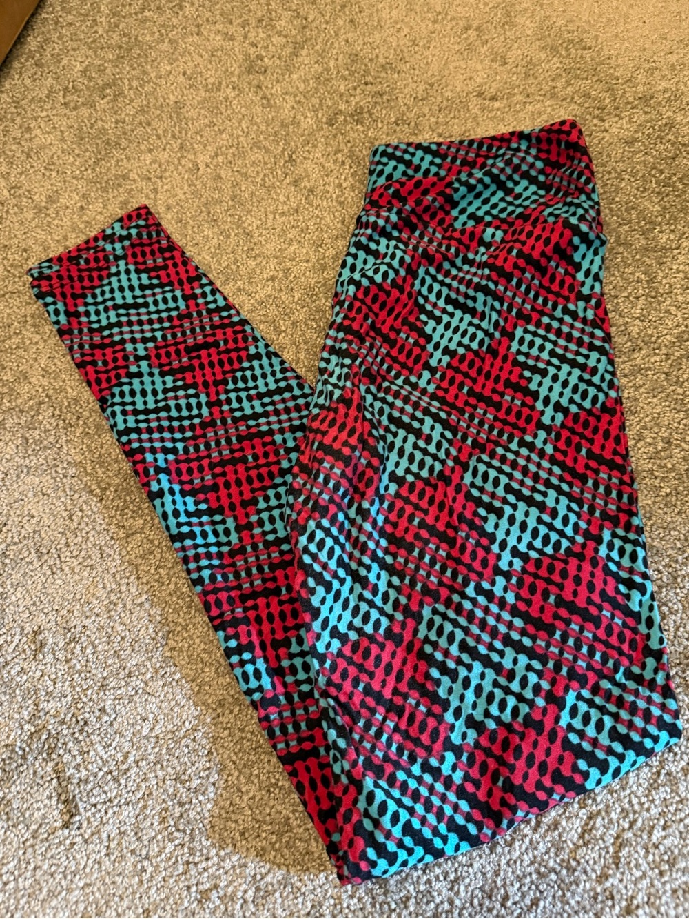 Lularoe Red and Blue Full Length Leggings